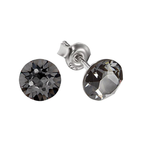 Sudraba auskari "Klasika (Silver Night)" ar Swarovski™ kristāliem